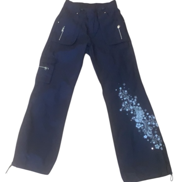 Limited Too Other - Y2K Limited Too Pants embroidered embellished sequins birds flowers navy blue 8